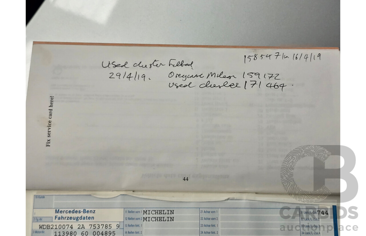 10/1998 Mercedes Benz E55 AMG W210 4d Sedan Brilliant Silver Metallic V8 5.4L