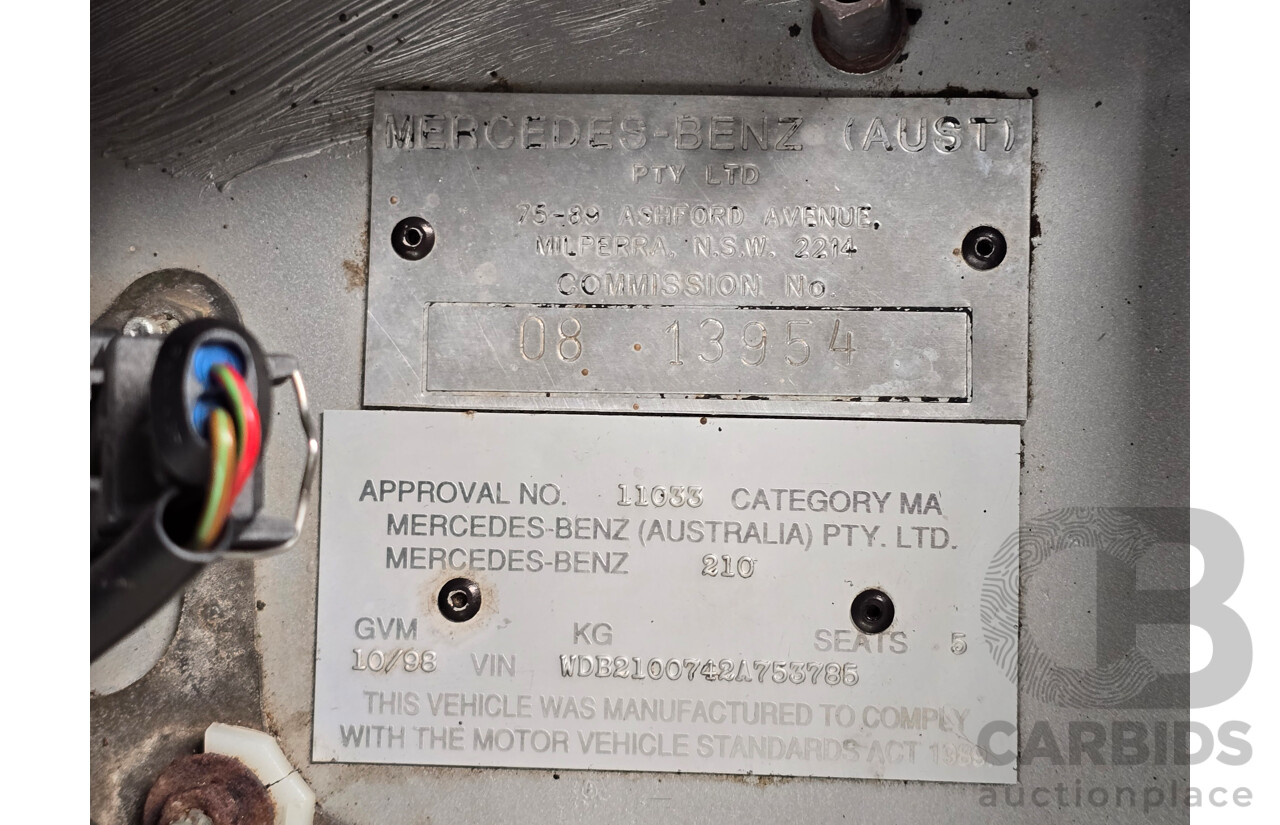 10/1998 Mercedes Benz E55 AMG W210 4d Sedan Brilliant Silver Metallic V8 5.4L