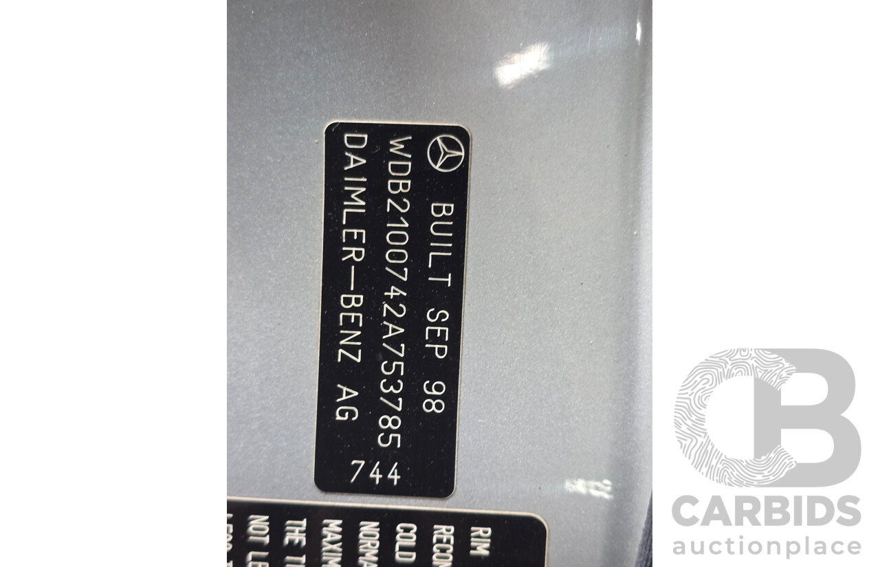 10/1998 Mercedes Benz E55 AMG W210 4d Sedan Brilliant Silver Metallic V8 5.4L