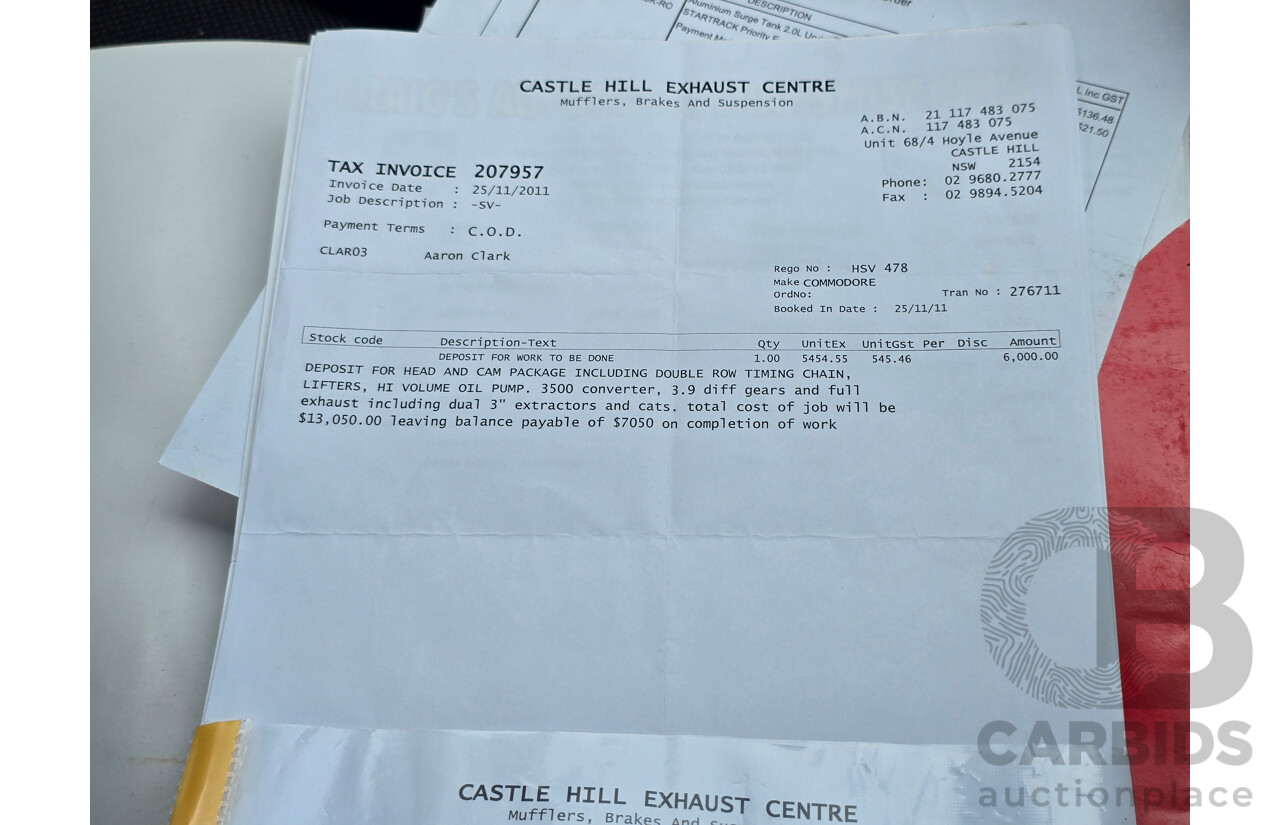 11/2003 Holden Special Vehicles (HSV) Clubsport VY Series 2 Build No.478 4d Sedan Quicksilver Metallic V8 5.7L - Supercharged