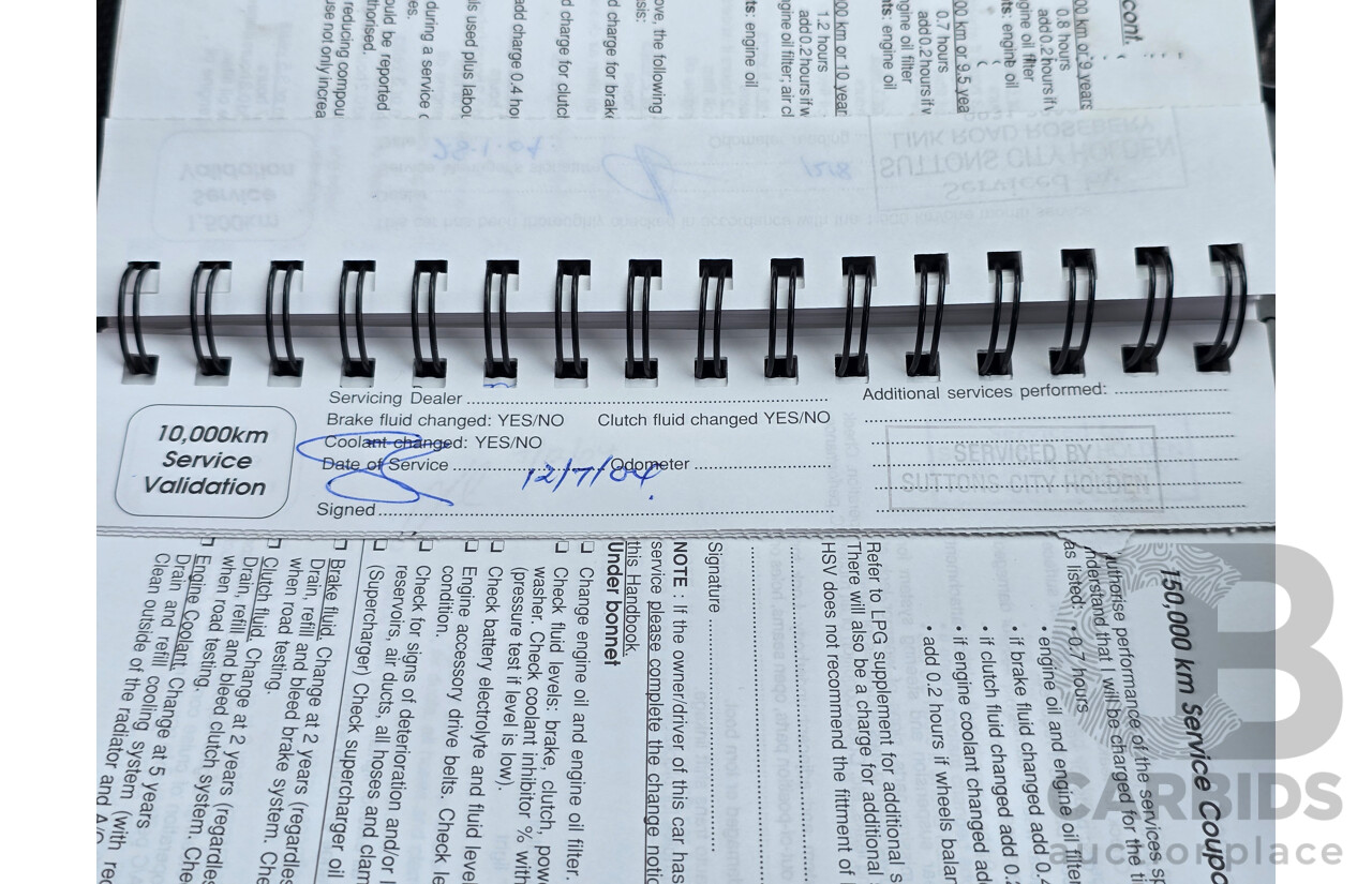 11/2003 Holden Special Vehicles (HSV) Clubsport VY Series 2 Build No.478 4d Sedan Quicksilver Metallic V8 5.7L - Supercharged