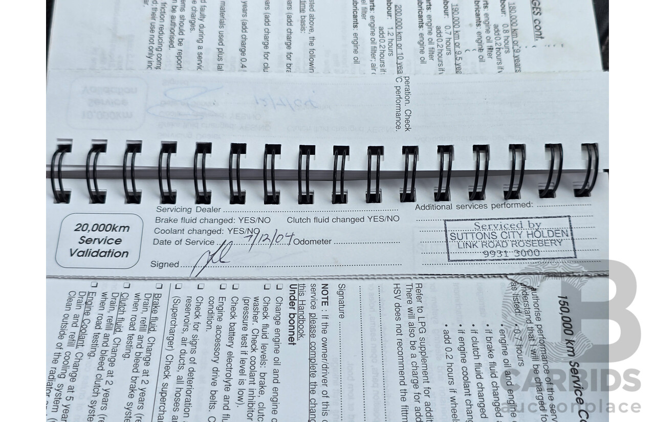 11/2003 Holden Special Vehicles (HSV) Clubsport VY Series 2 Build No.478 4d Sedan Quicksilver Metallic V8 5.7L - Supercharged