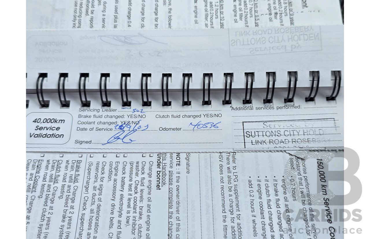 11/2003 Holden Special Vehicles (HSV) Clubsport VY Series 2 Build No.478 4d Sedan Quicksilver Metallic V8 5.7L - Supercharged