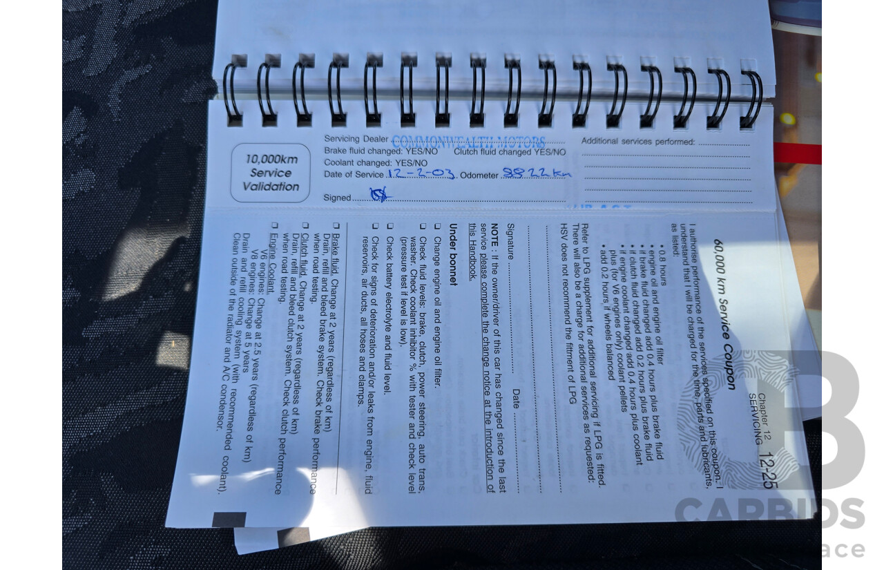 10/2001 Holden Special Vehicles (HSV) Clubsport VX Series II Build No.136 4d Sedan Vespers Blue Metallic V8 5.7L