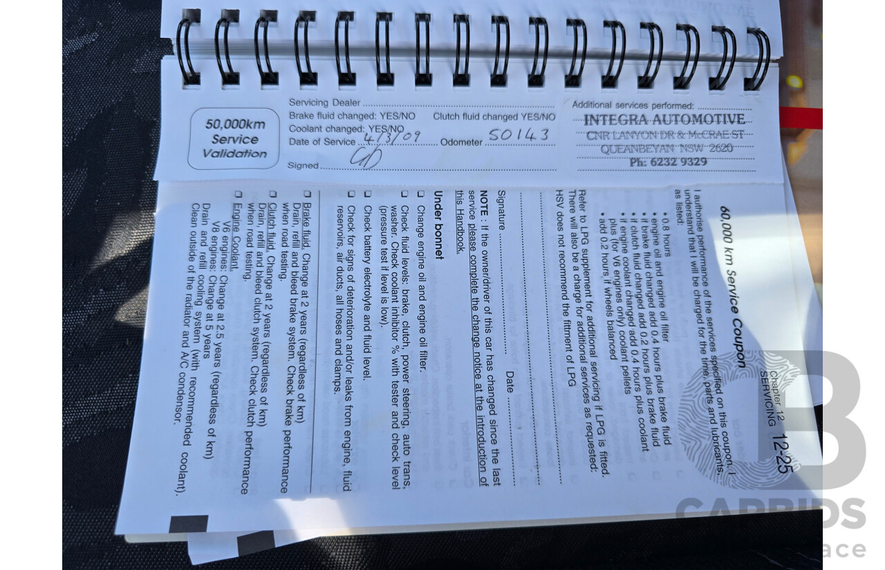 10/2001 Holden Special Vehicles (HSV) Clubsport VX Series II Build No.136 4d Sedan Vespers Blue Metallic V8 5.7L