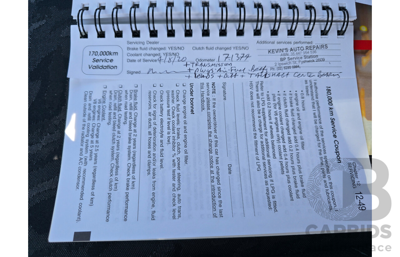 10/2001 Holden Special Vehicles (HSV) Clubsport VX Series II Build No.136 4d Sedan Vespers Blue Metallic V8 5.7L