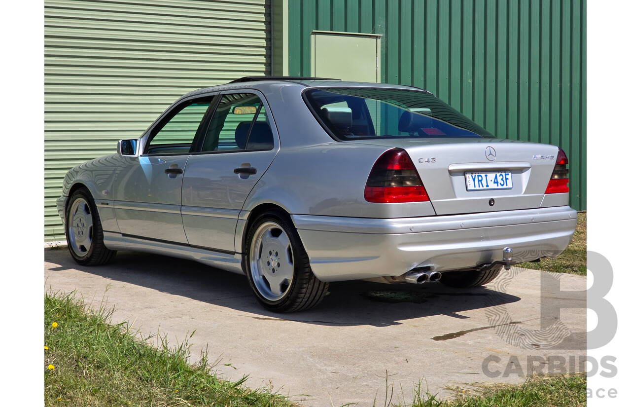 7/1998 Mercedes Benz C43 AMG W202 4d Saloon Zircon Silver Metallic V8 4.3L