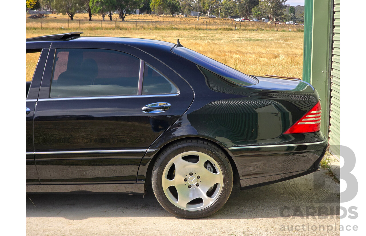4/2003 Mercedes Benz S600L W220 4d Sedan Obsidian Black Metallic Twin Turbo V12 5.5L