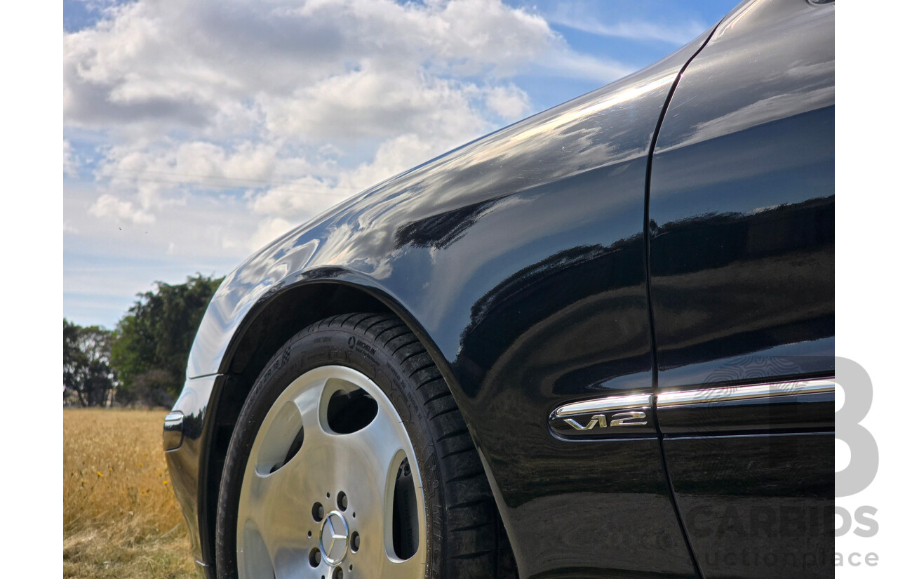 4/2003 Mercedes Benz S600L W220 4d Sedan Obsidian Black Metallic Twin Turbo V12 5.5L