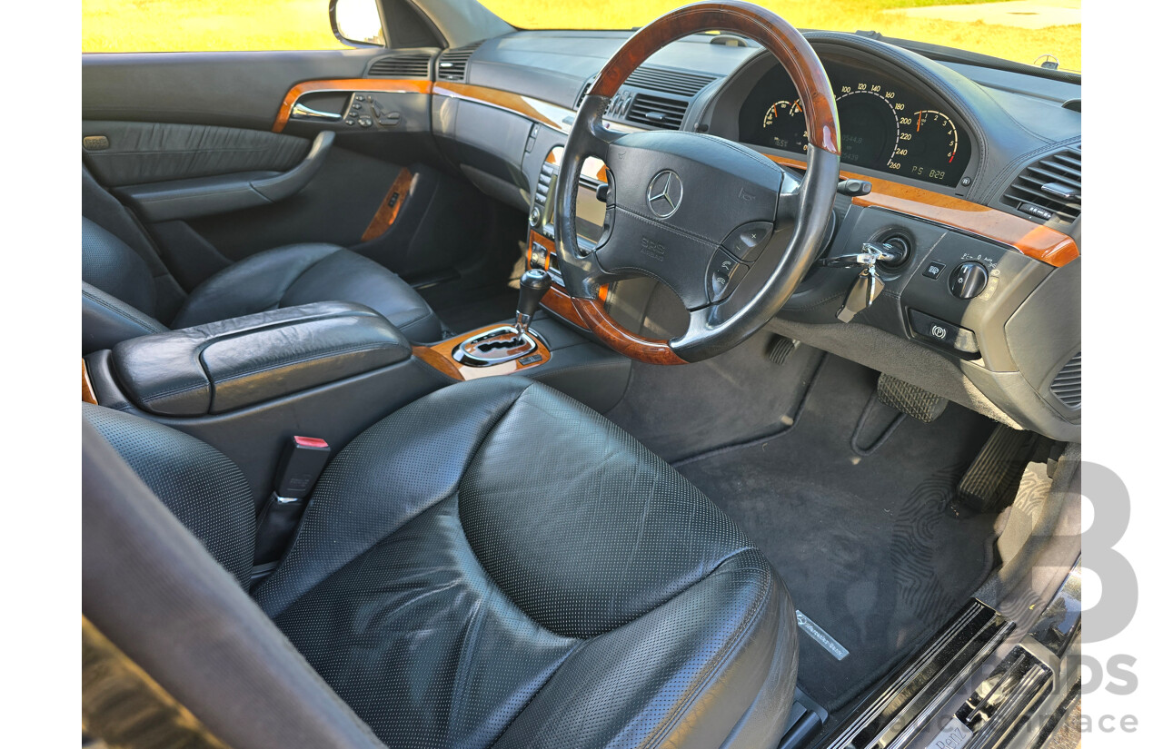 4/2003 Mercedes Benz S600L W220 4d Sedan Obsidian Black Metallic Twin Turbo V12 5.5L