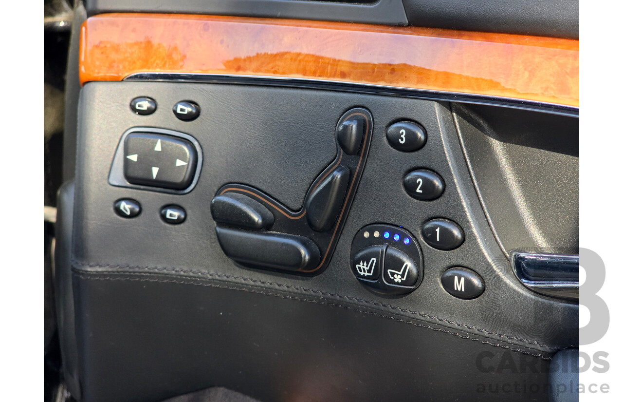 4/2003 Mercedes Benz S600L W220 4d Sedan Obsidian Black Metallic Twin Turbo V12 5.5L