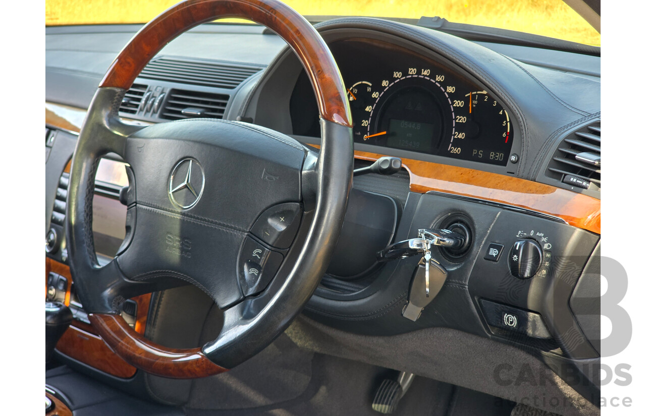 4/2003 Mercedes Benz S600L W220 4d Sedan Obsidian Black Metallic Twin Turbo V12 5.5L