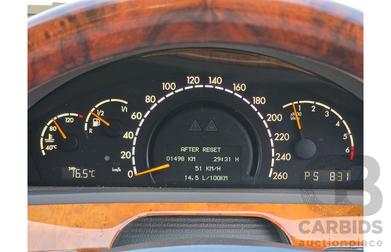 4/2003 Mercedes Benz S600L W220 4d Sedan Obsidian Black Metallic Twin Turbo V12 5.5L