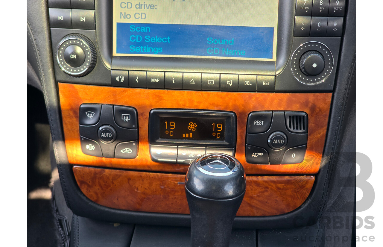 4/2003 Mercedes Benz S600L W220 4d Sedan Obsidian Black Metallic Twin Turbo V12 5.5L