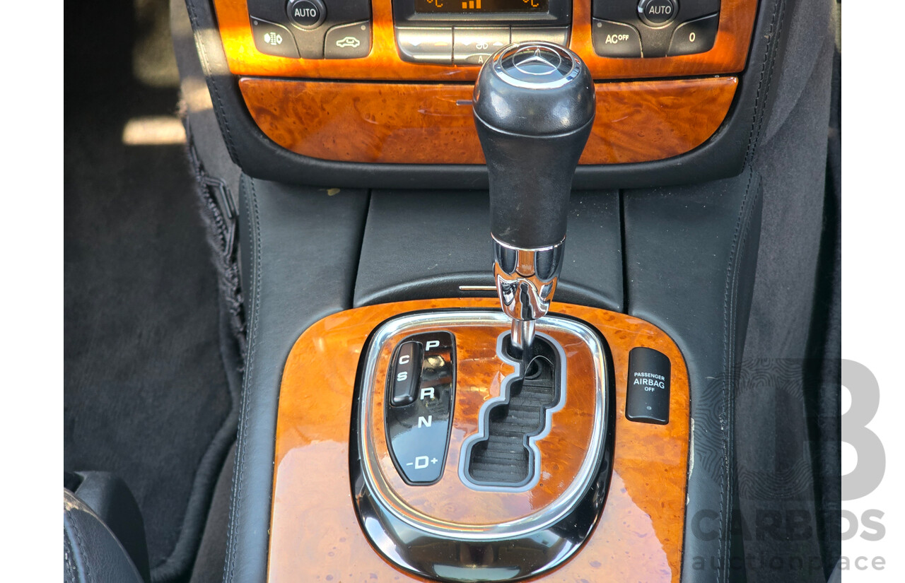 4/2003 Mercedes Benz S600L W220 4d Sedan Obsidian Black Metallic Twin Turbo V12 5.5L