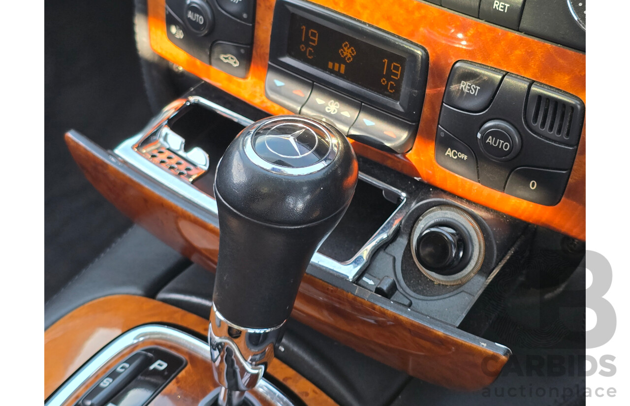 4/2003 Mercedes Benz S600L W220 4d Sedan Obsidian Black Metallic Twin Turbo V12 5.5L