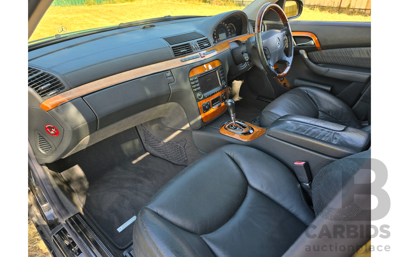 4/2003 Mercedes Benz S600L W220 4d Sedan Obsidian Black Metallic Twin Turbo V12 5.5L