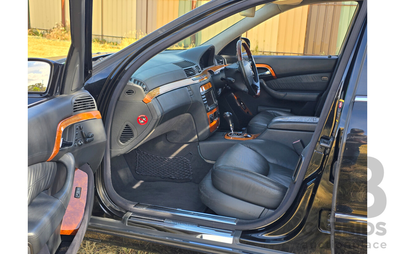 4/2003 Mercedes Benz S600L W220 4d Sedan Obsidian Black Metallic Twin Turbo V12 5.5L