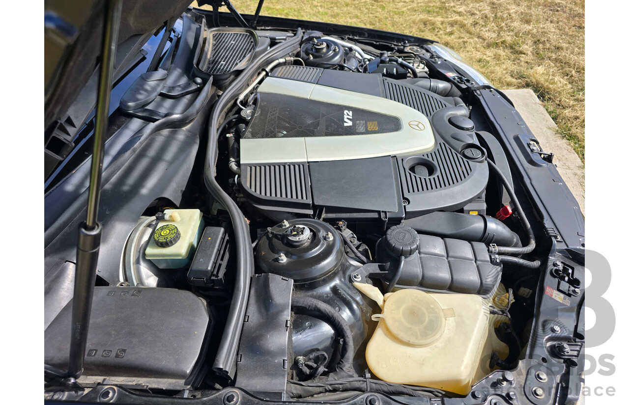 4/2003 Mercedes Benz S600L W220 4d Sedan Obsidian Black Metallic Twin Turbo V12 5.5L