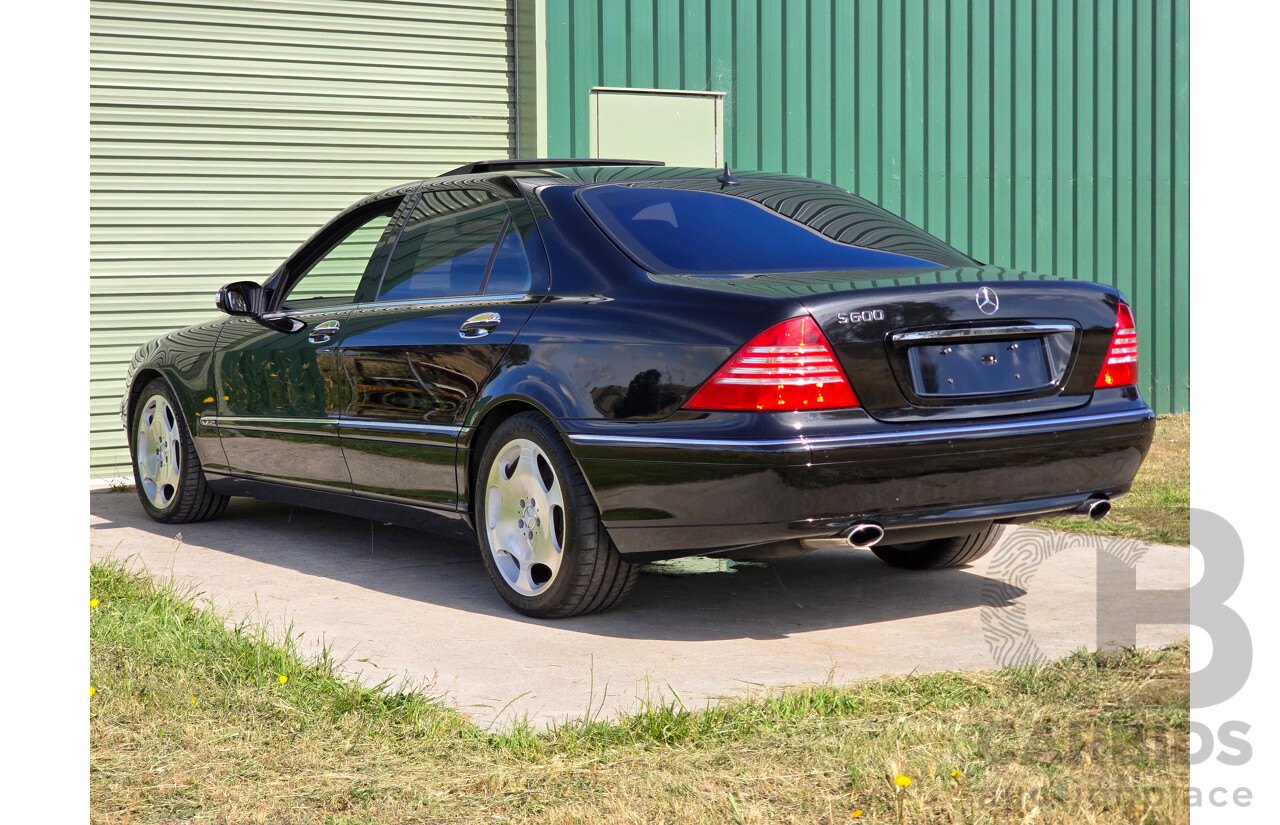 4/2003 Mercedes Benz S600L W220 4d Sedan Obsidian Black Metallic Twin Turbo V12 5.5L