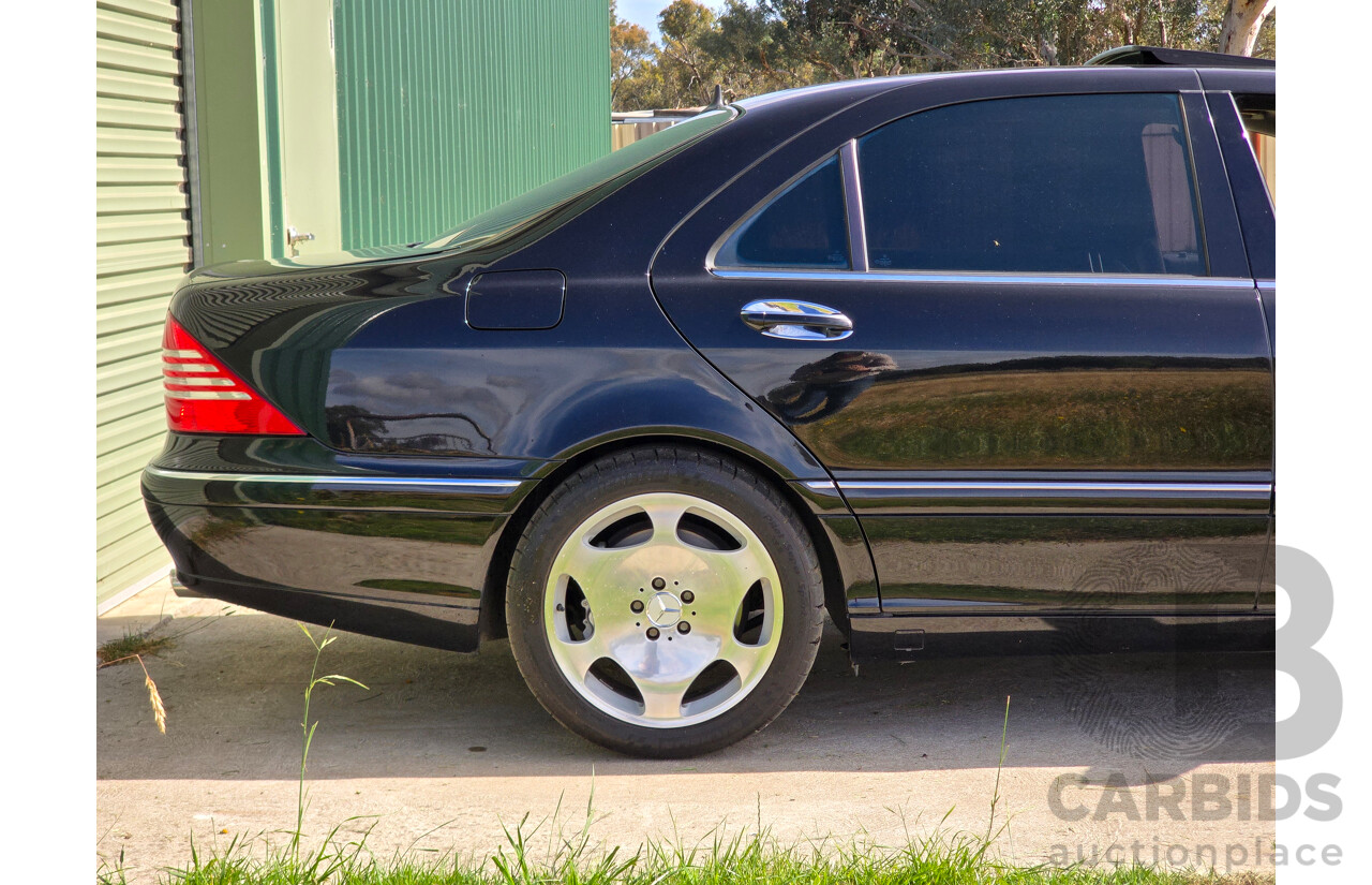 4/2003 Mercedes Benz S600L W220 4d Sedan Obsidian Black Metallic Twin Turbo V12 5.5L