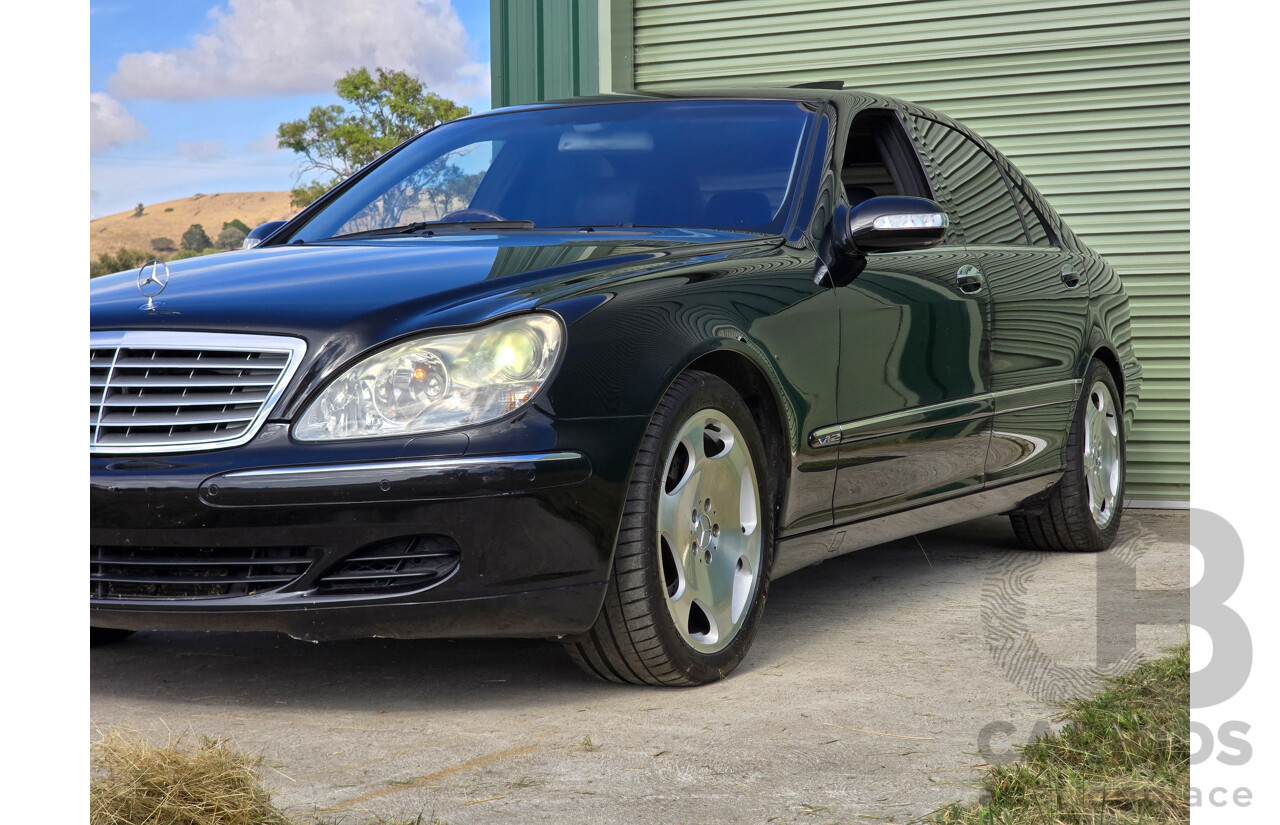 4/2003 Mercedes Benz S600L W220 4d Sedan Obsidian Black Metallic Twin Turbo V12 5.5L