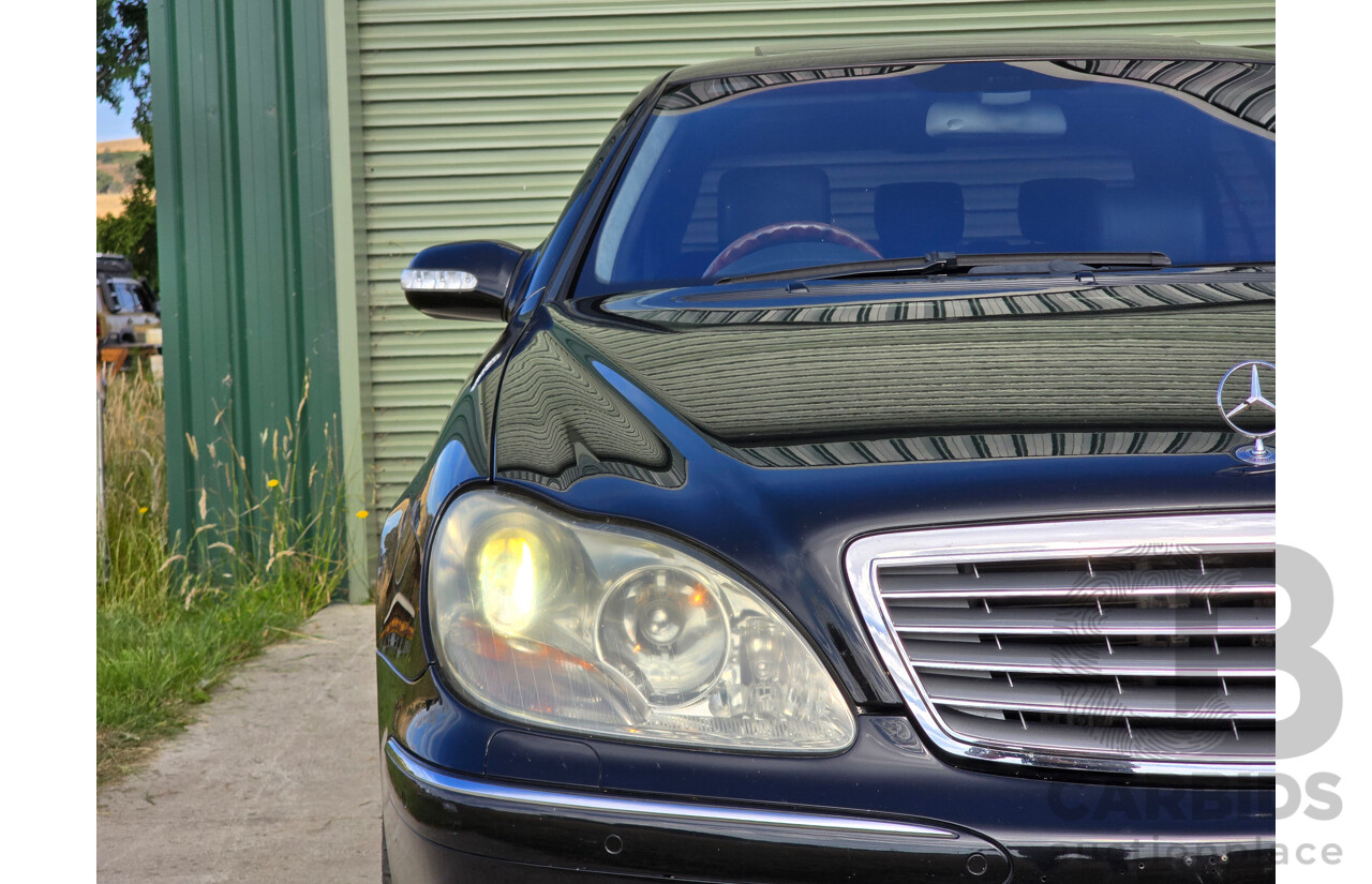 4/2003 Mercedes Benz S600L W220 4d Sedan Obsidian Black Metallic Twin Turbo V12 5.5L