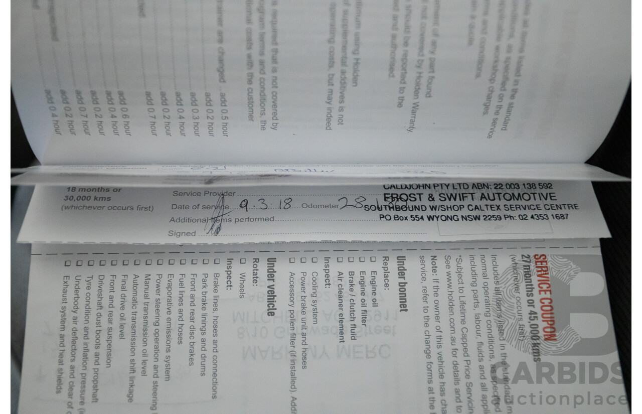 5/2016 Holden VF Commodore SS-V Redline Series 2 4d Sedan Phantom Black V8 6.2L