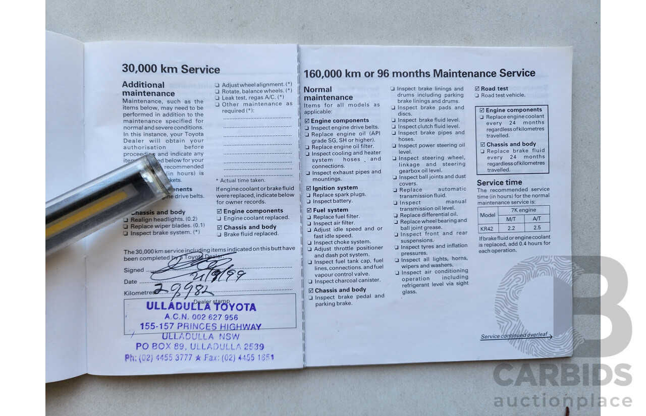 11/1998 Toyota Townace SBV KR42R 4d Blind Van White 1.8L