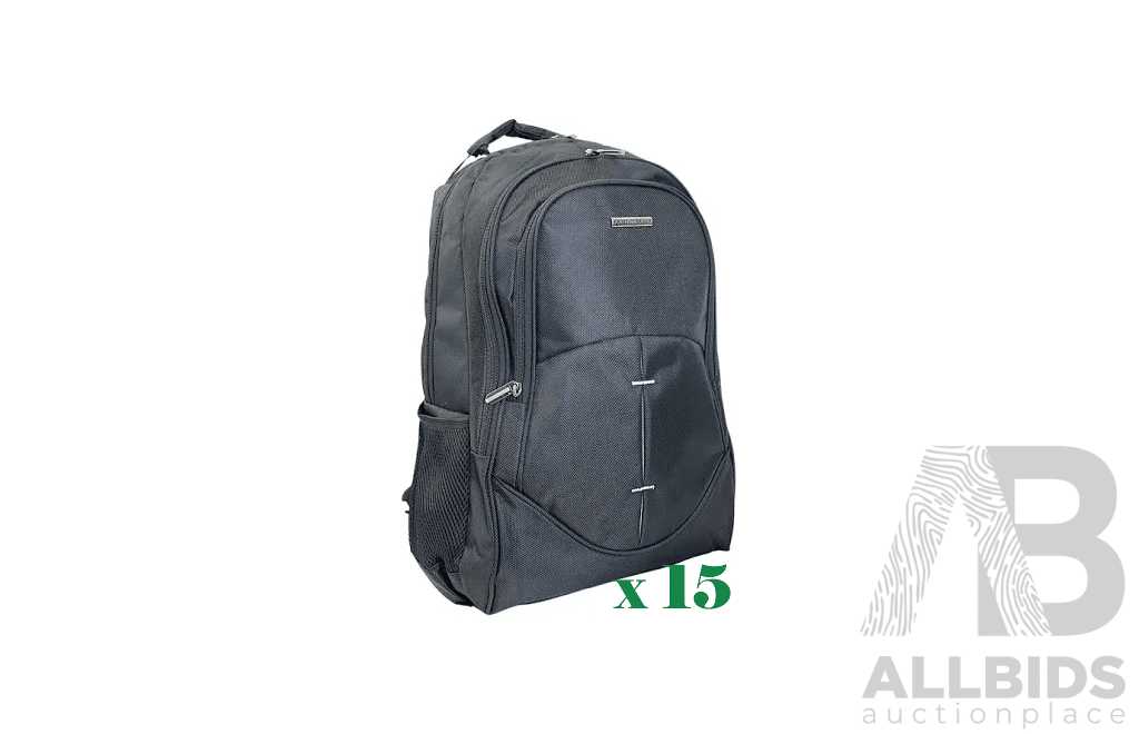 SOUTHBOUND Executive Laptop Backpack - SB-6601 Black - Lot of 15- Estimated Total RRP $975.00