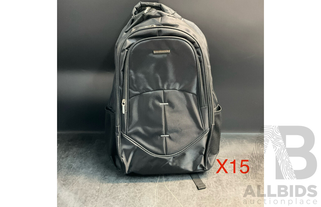 SOUTHBOUND Executive Laptop Backpack - SB-6601 Black - Lot of 15- Estimated Total RRP $975.00