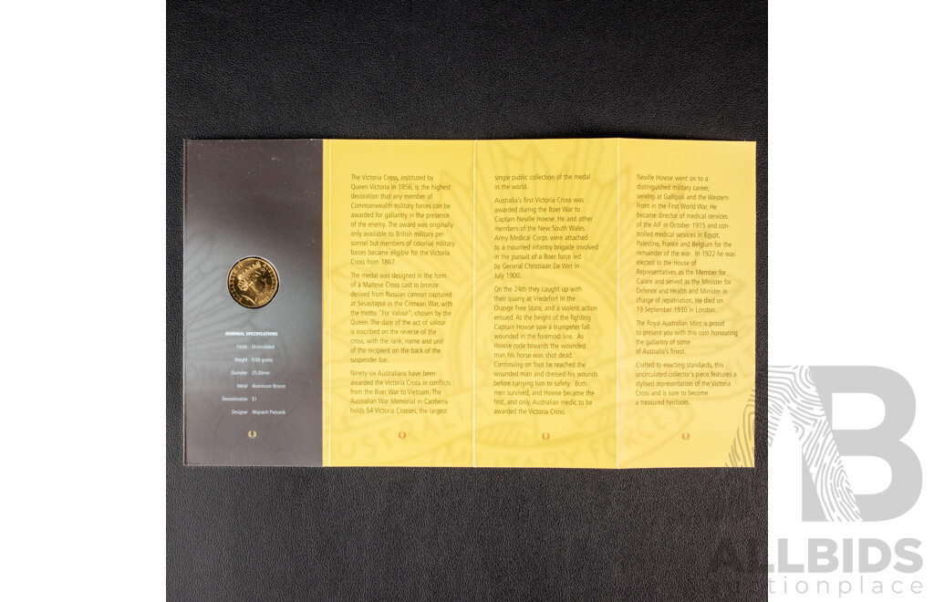 Australian one dollar coins, 2000 Victoria Cross and 2003 Vietnam Service 