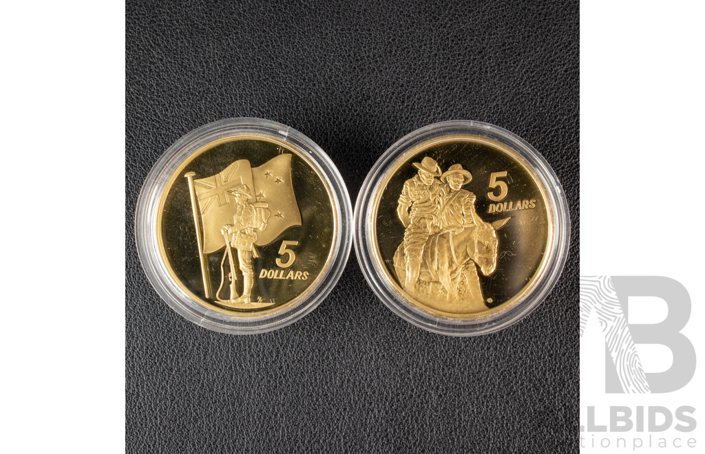 Australian 1990 Five Dollar coins, ANZAC 75th Anniversary 