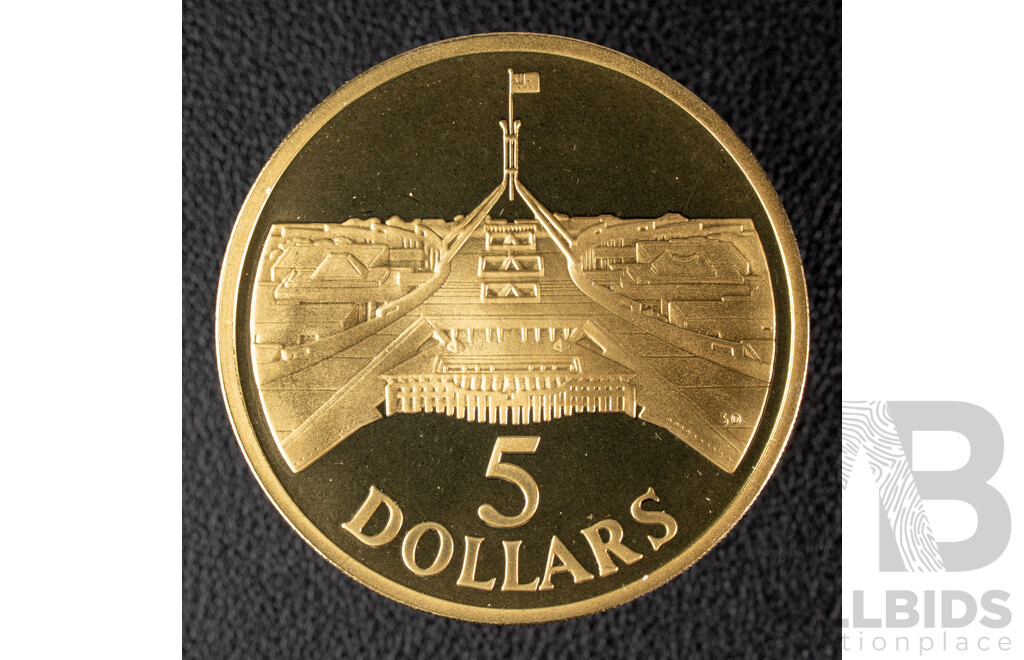 Australian 1988 Proof Five Dollar Coin. Australia Bicentennial