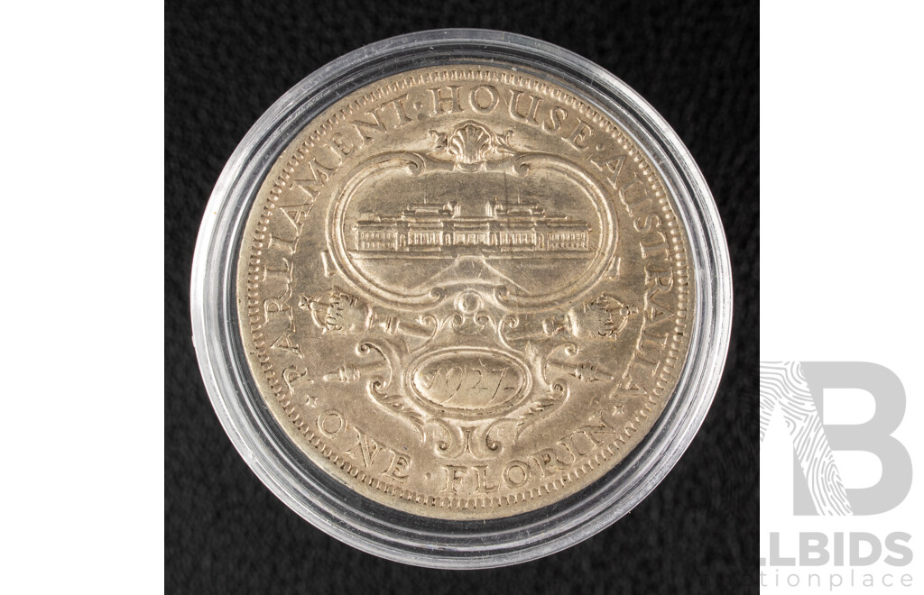 Australian 1927 Silver Florin, Canberra Commemorative .925