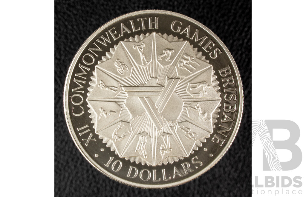 Australian RAM 1982 Silver Proof Ten Dollar Coin, Commonwealth Games .925