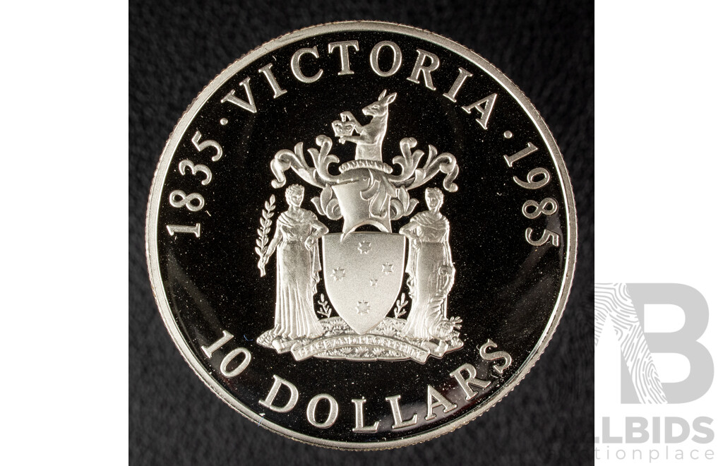 Australian RAM 1985 Silver Ten Dollar Coin, State Series Victoria .925