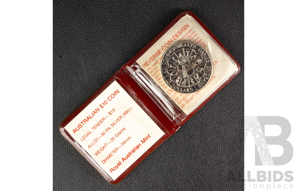 Australian RAM 1982 Silver Ten Dollar Coin, Commonwealth Games .925