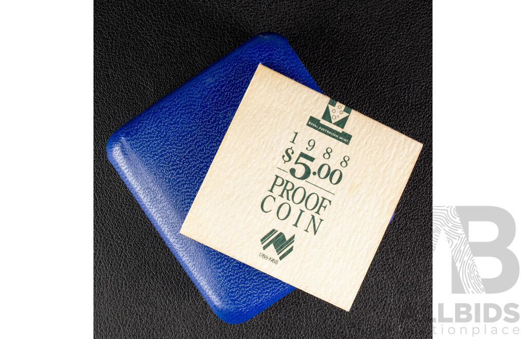 Australian RAM 1988 Proof Five Dollar Coin, Opening New Parliament House