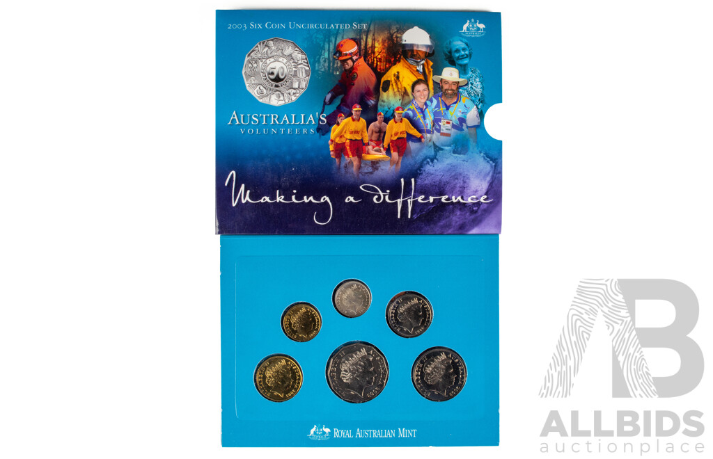 Australian RAM Six UNC Coin Set, Australia's Volunteers 