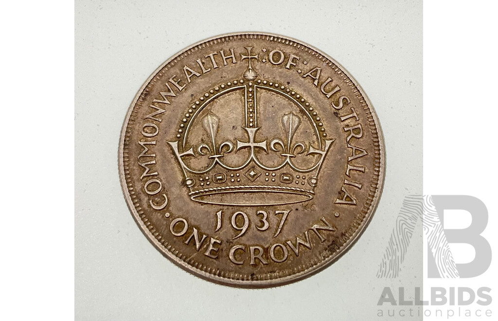 Australian 1937 KGVI Silver Crown .925