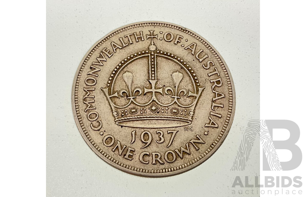 Australian 1937 KGVI Silver Crown .925