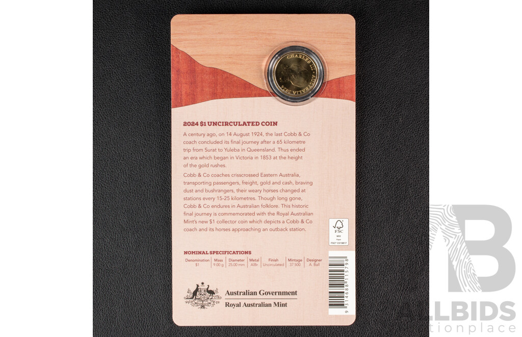 Australian 2024 One Dollar Cobb & Co