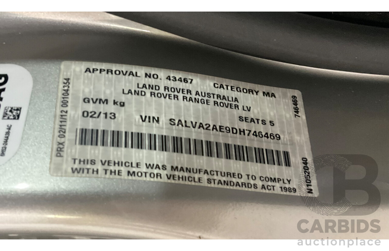 2/2013 Range Rover Evoque SD4 Prestige LV MY13 5d Wagon Ipanema Sand Metallic Turbo Diesel 2.2L