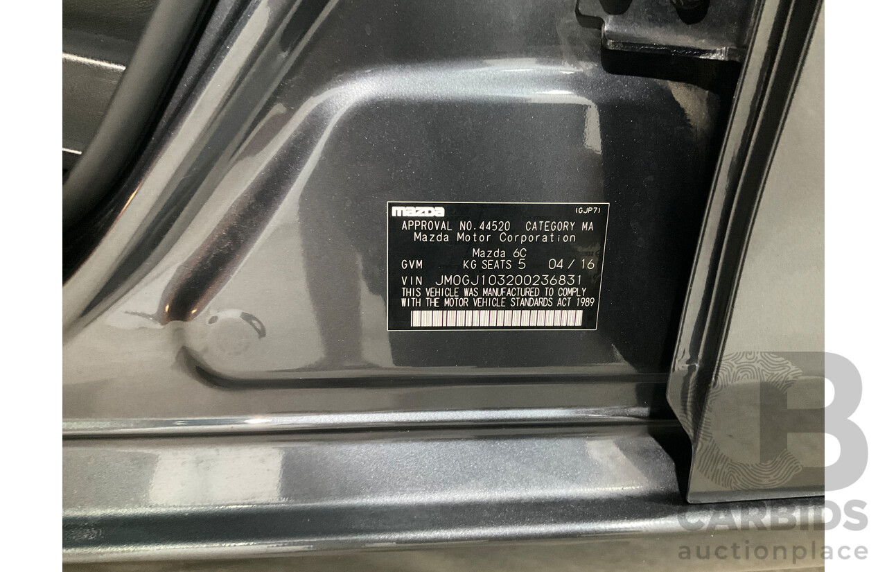 04/2016 Mazda Mazda6 GT (FWD) 6C MY15 4d Sedan Meteor Grey Metallic 2.5L