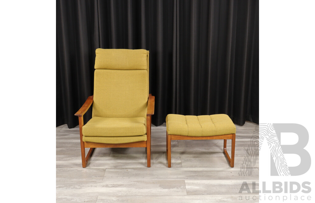 Vintage Coachwood Framed Lounge Chair Attributed to Gerald Easden