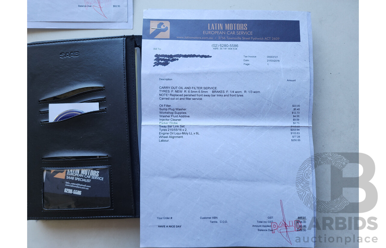 2/2004 Saab 9-3 ARC 2.0T MY04 4d Sedan Silver 2.0L