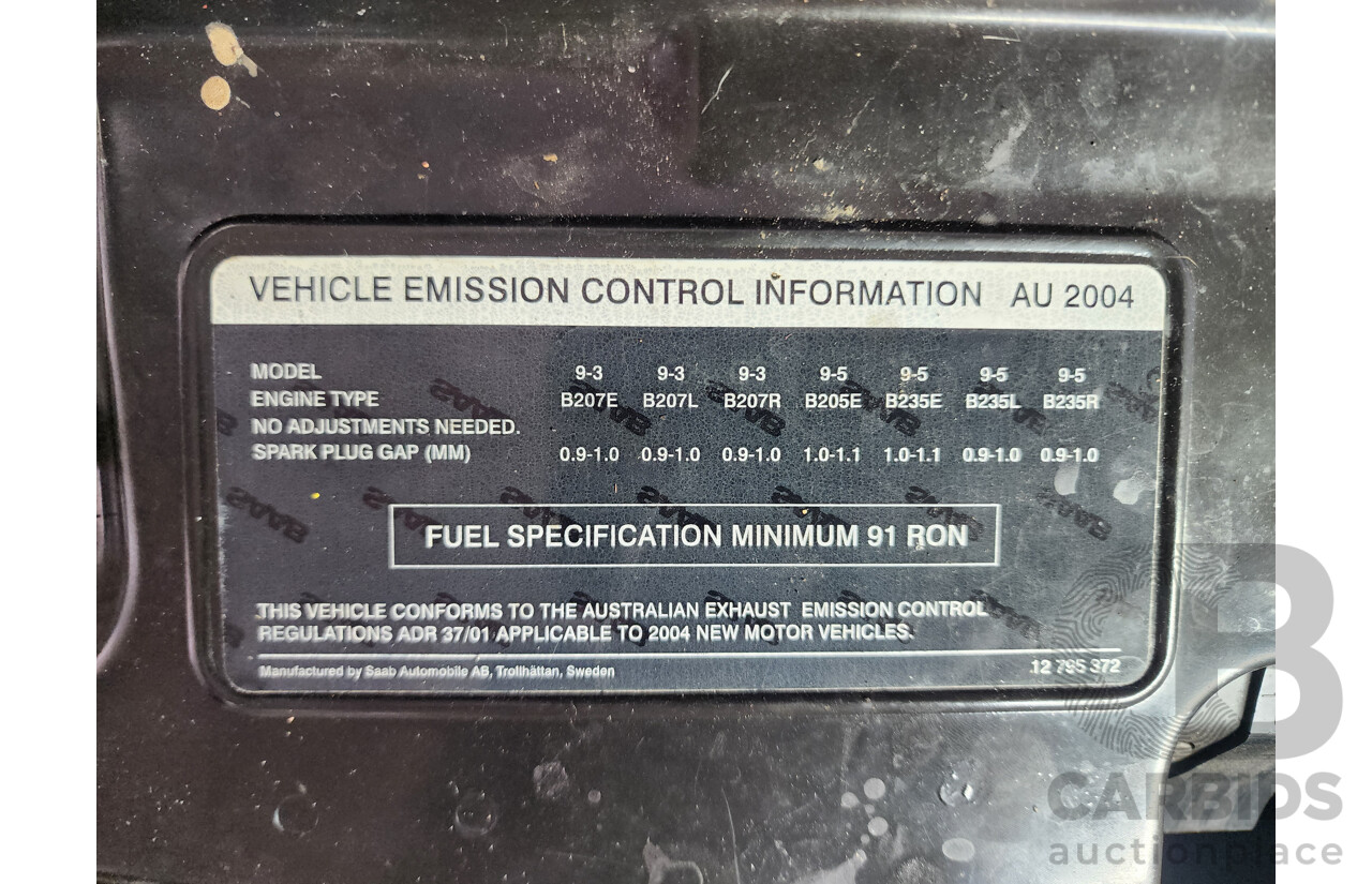 2/2004 Saab 9-3 ARC 2.0T MY04 4d Sedan Silver 2.0L