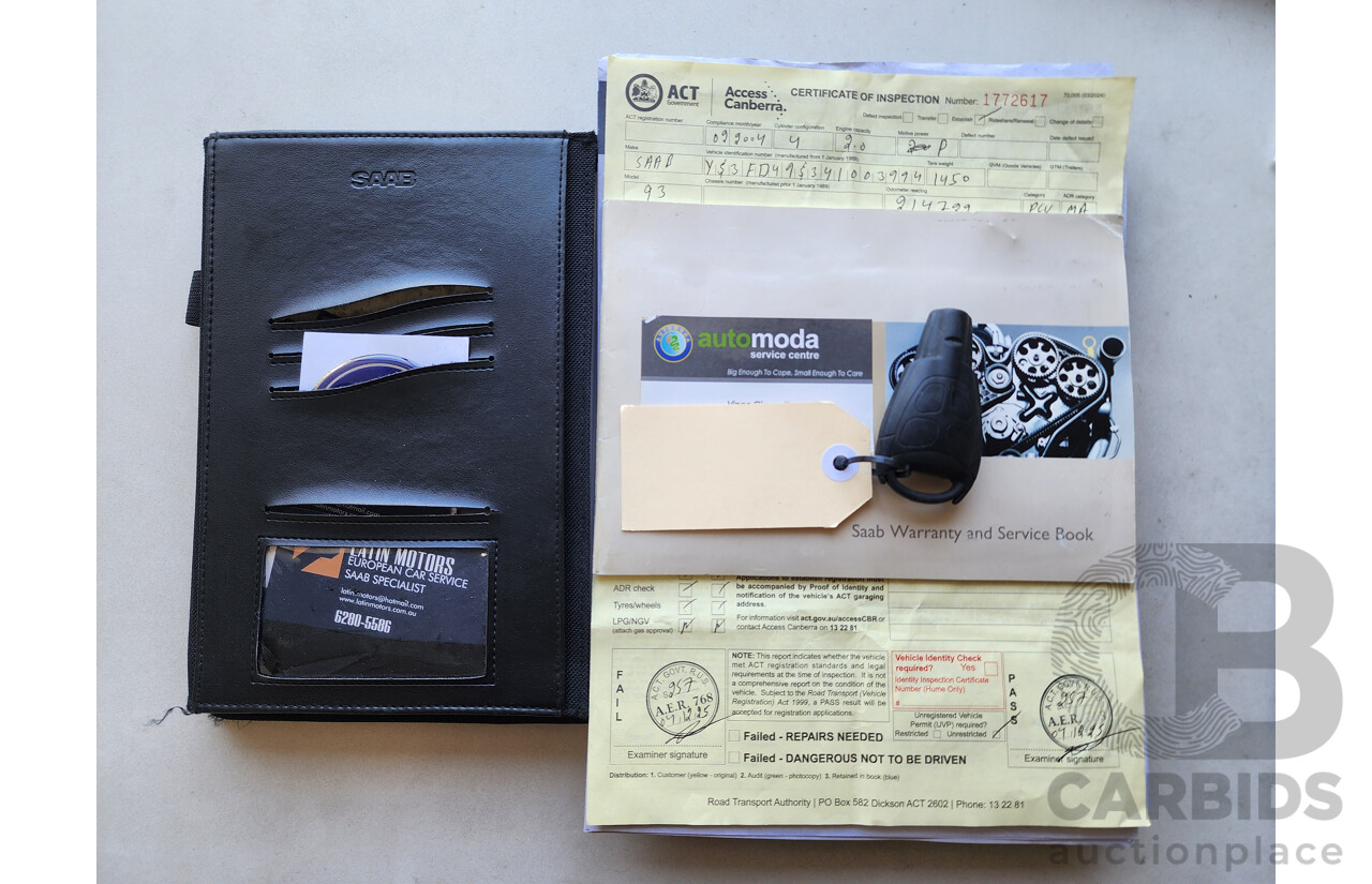 2/2004 Saab 9-3 ARC 2.0T MY04 4d Sedan Silver 2.0L