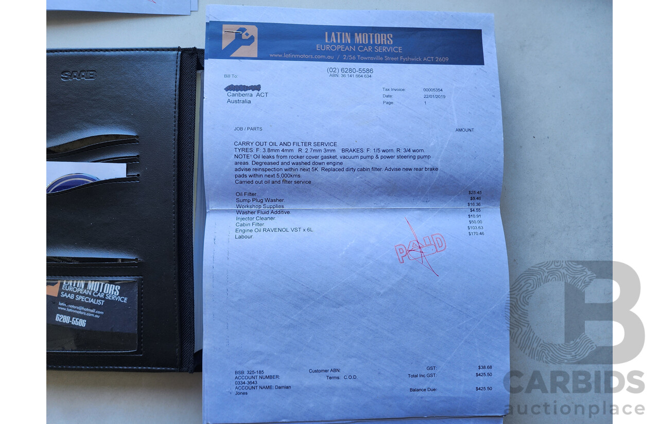 2/2004 Saab 9-3 ARC 2.0T MY04 4d Sedan Silver 2.0L